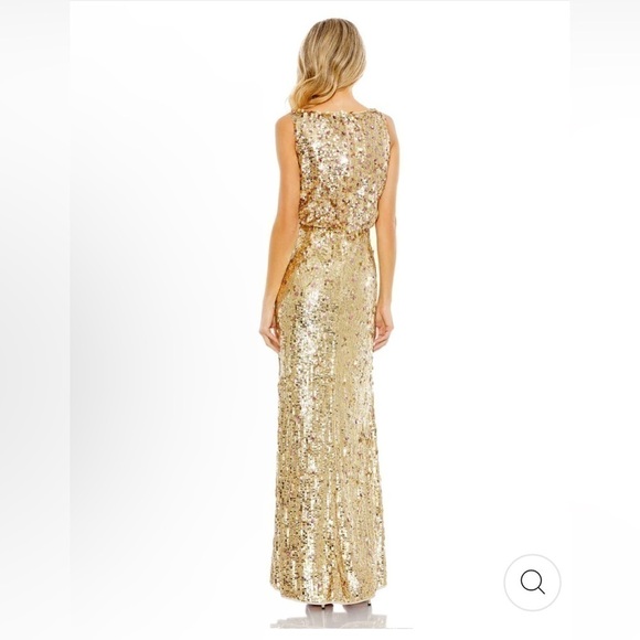 Mac Duggal 93645 Sequin Sleeveless High Neck Gold - Picture 3 of 13